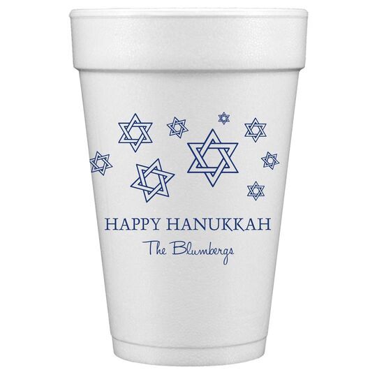 Modern Jewish Star Galaxy Styrofoam Cups